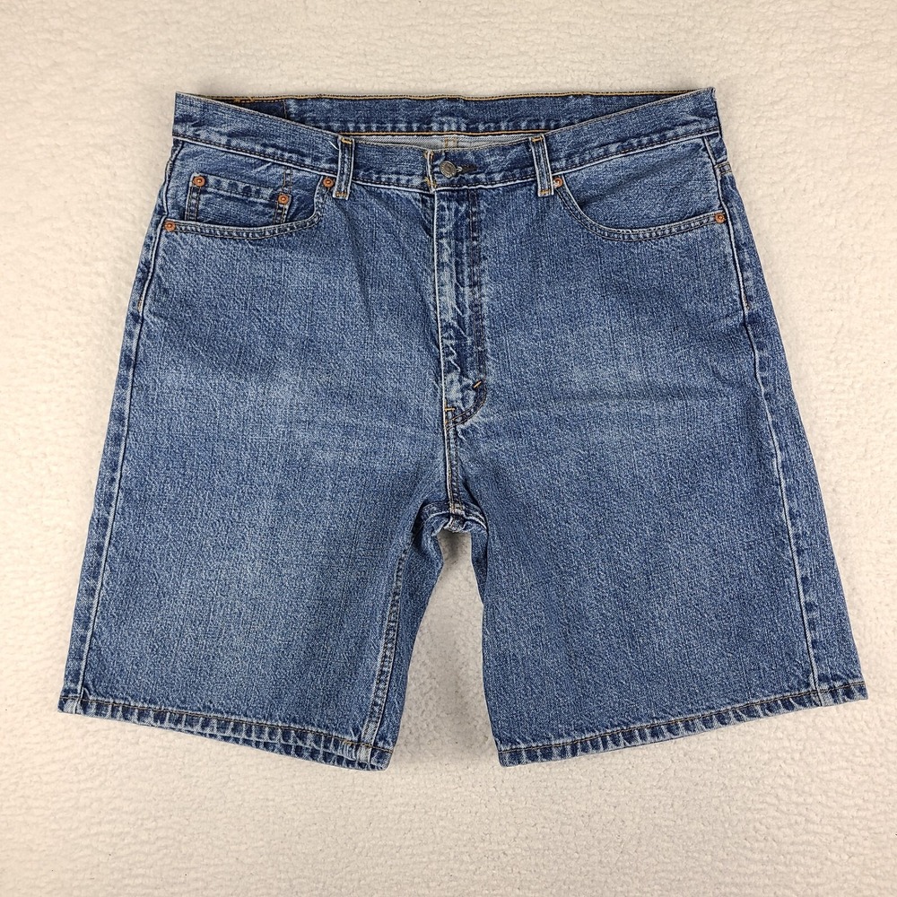 Levi's 550 Shorts Mens 40 Blue Denim Jean 10" Inseam Casual‎ Bermuda Baggy Loose